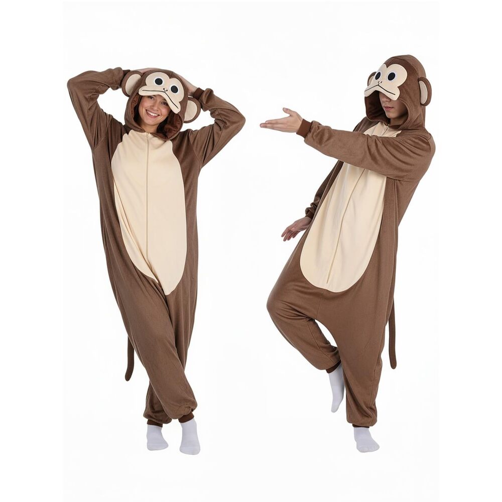 2829 Monkey Onesie Costume for Adults - Jungle-Themed Animal One-Piece